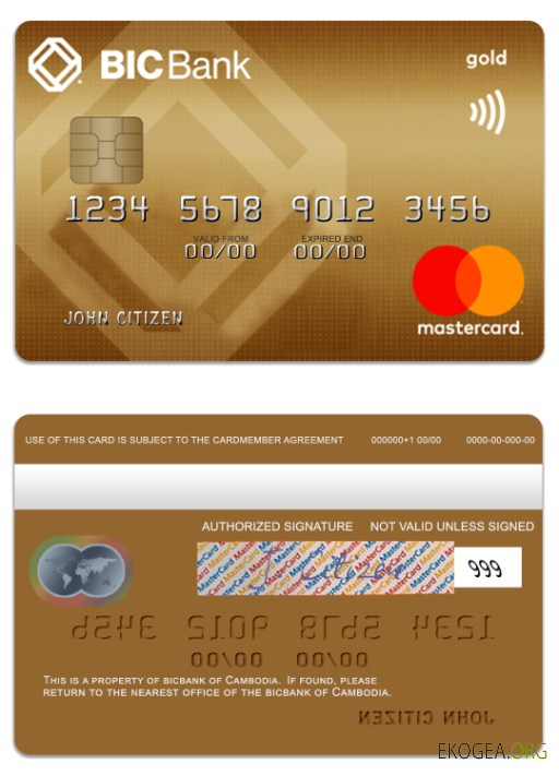 Cambodge BICBank credit gold mastercard